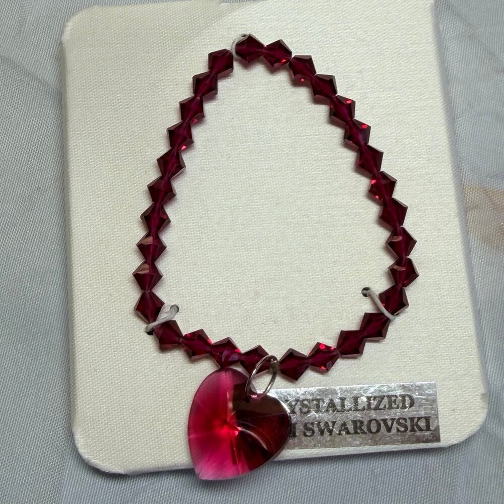 Swarovski Crystal Heart Charm Bracelet NEW!